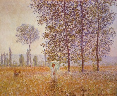 Poplars in Sunlight by Claude Monet